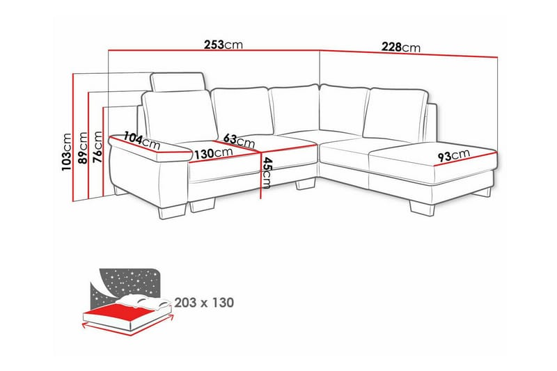 3:n ist Kulmasohva Graystone - Beige - Huonekalut - Sohva - Vuodesohva