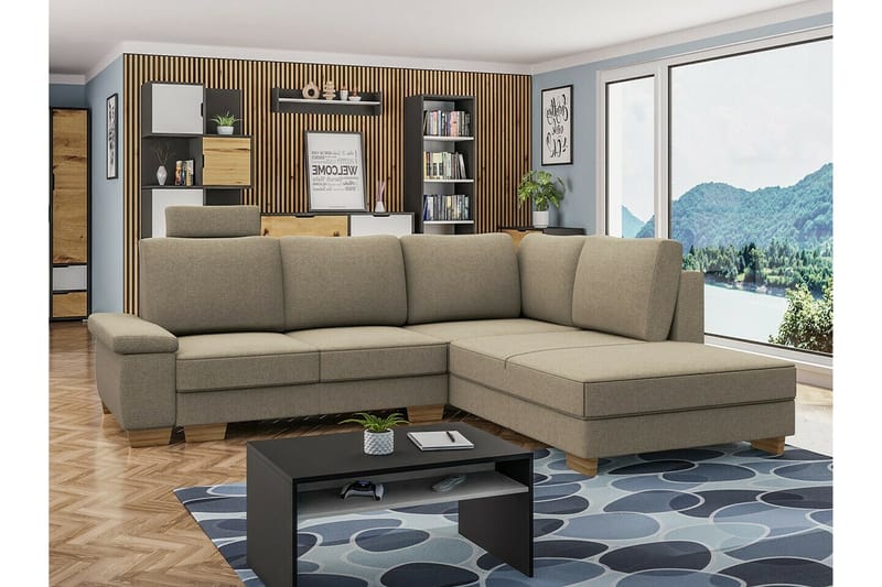 3:n ist Kulmasohva Graystone - Beige - Huonekalut - Sohva - Vuodesohva
