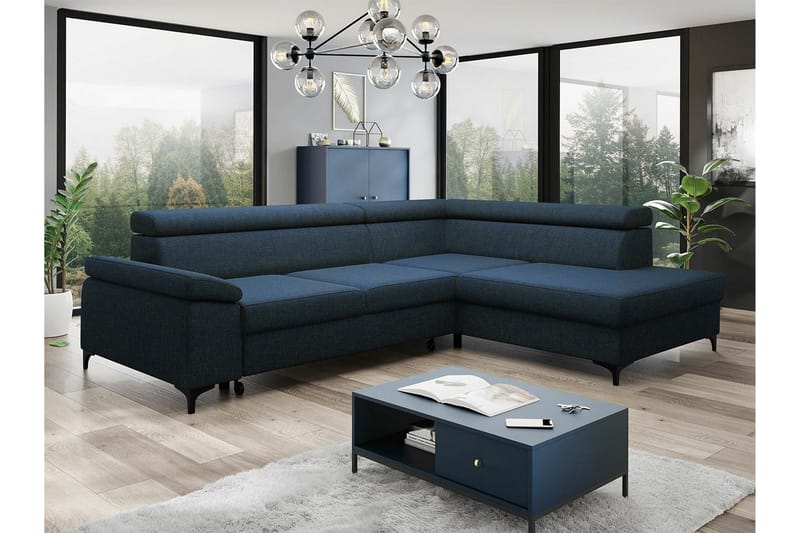 3:n ist Kulmasohva Graystone - Sininen - Huonekalut - Sohva - Vuodesohva