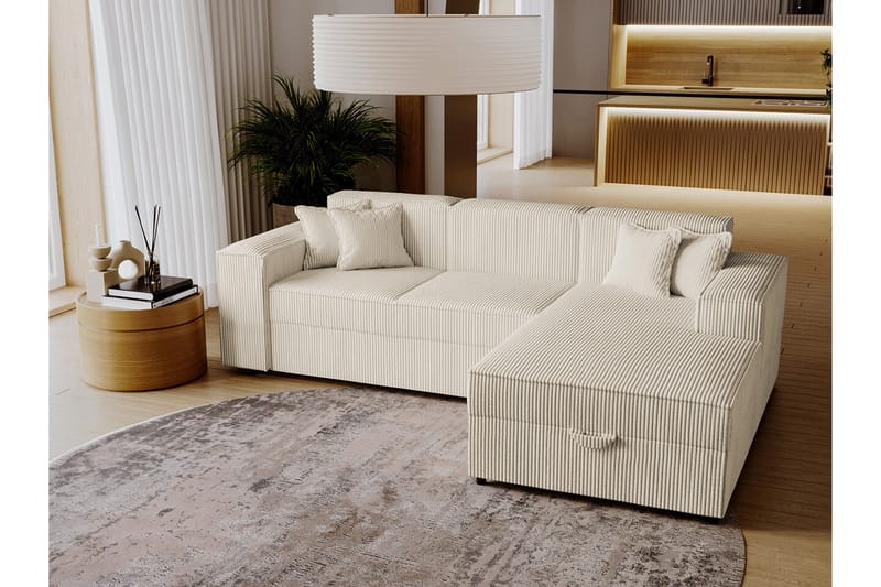 3:n ist Kulmasohva Knocklong - Beige Kerma - Huonekalut - Sohva - Vuodesohva