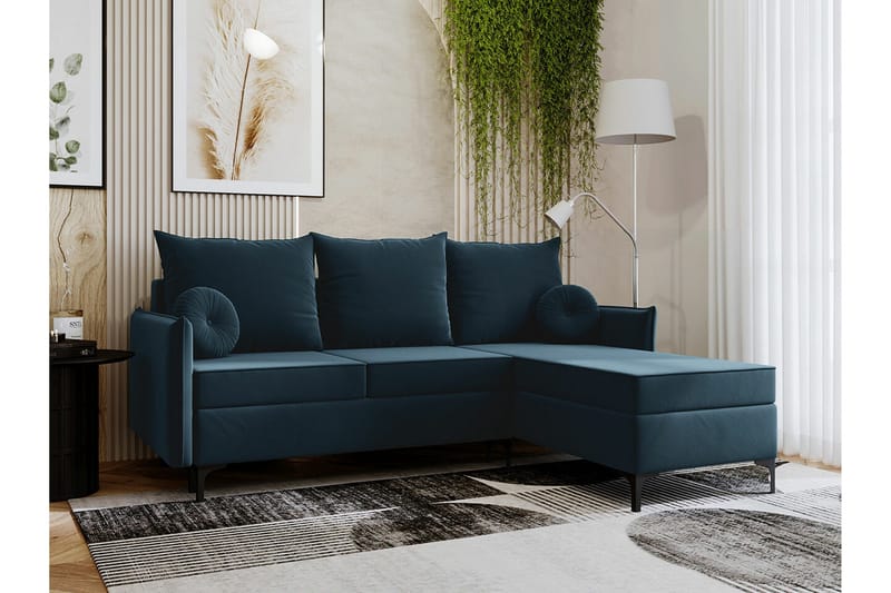 3:n ist Kulmasohva Knocklong - Sininen - Huonekalut - Sohva - Vuodesohva