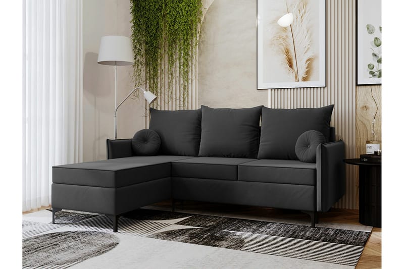 3:n ist Kulmasohva Knocklong - Tummanharmaa - Huonekalut - Sohva - Vuodesohva