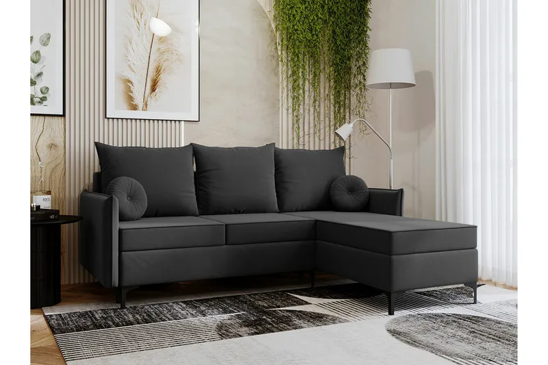 3:n ist Kulmasohva Knocklong - Tummanharmaa - Huonekalut - Sohva - Vuodesohva
