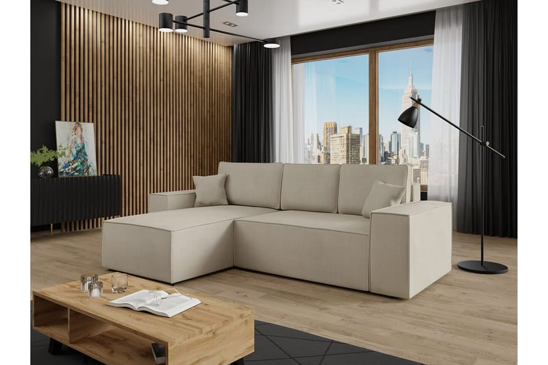 3:n ist Kulmasohva Knocklong - Vaaleanruskea - Huonekalut - Sohva - Vuodesohva