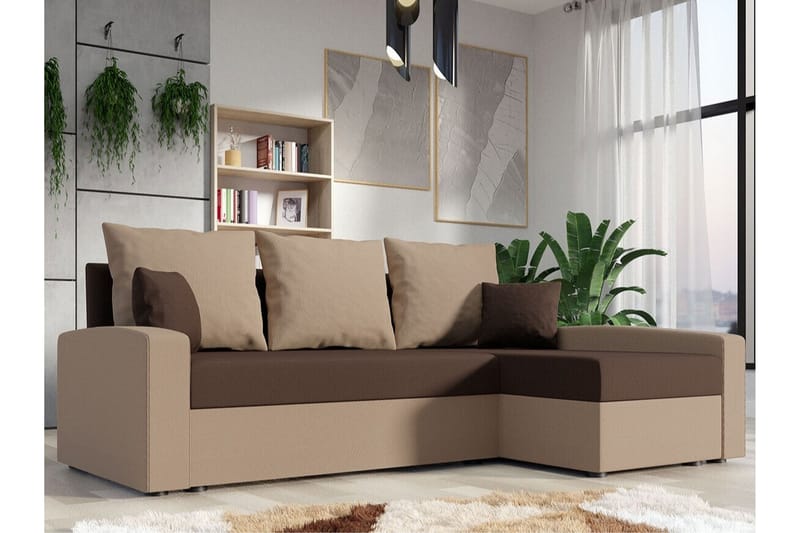 3:n ist Kulmasohva Midfeld - Beige/Ruskea - Huonekalut - Sohva - Vuodesohva