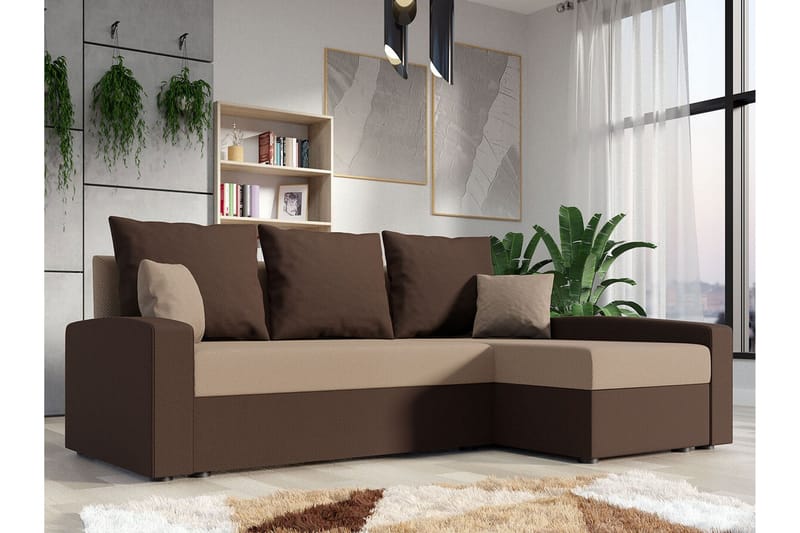 3:n ist Kulmasohva Midfeld - Ruskea/Beige - Huonekalut - Sohva - Vuodesohva