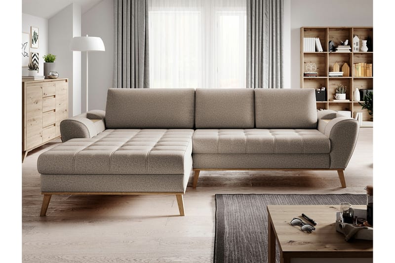 3:n ist Kulmasohva Rathkeale - Beige - Huonekalut - Sohva - Vuodesohva