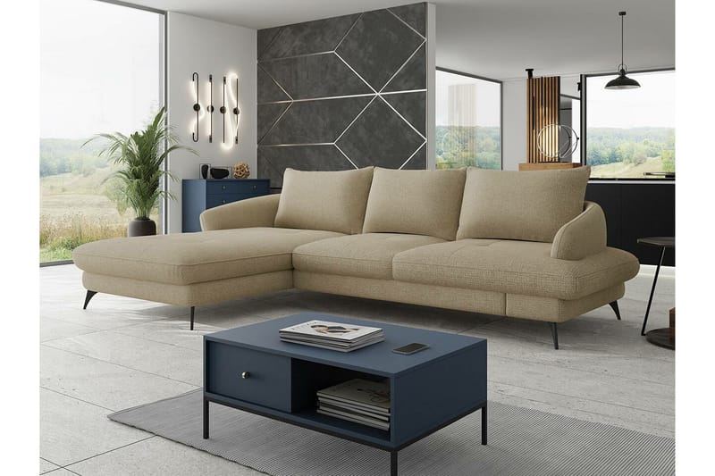 3:n ist Kulmasohva Telford - Beige Kerma - Huonekalut - Sohva - Vuodesohva