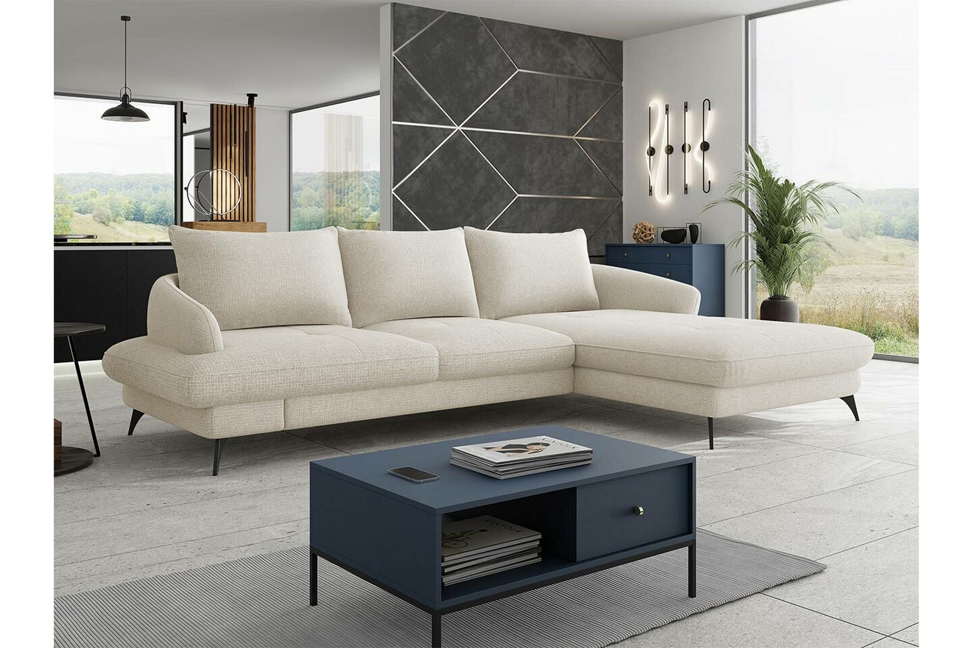 3:n ist Kulmasohva Telford - Beige - Huonekalut - Sohva - Vuodesohva