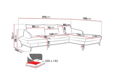 3:n ist Kulmasohva Telford - Beige - Huonekalut - Sohva - Vuodesohva