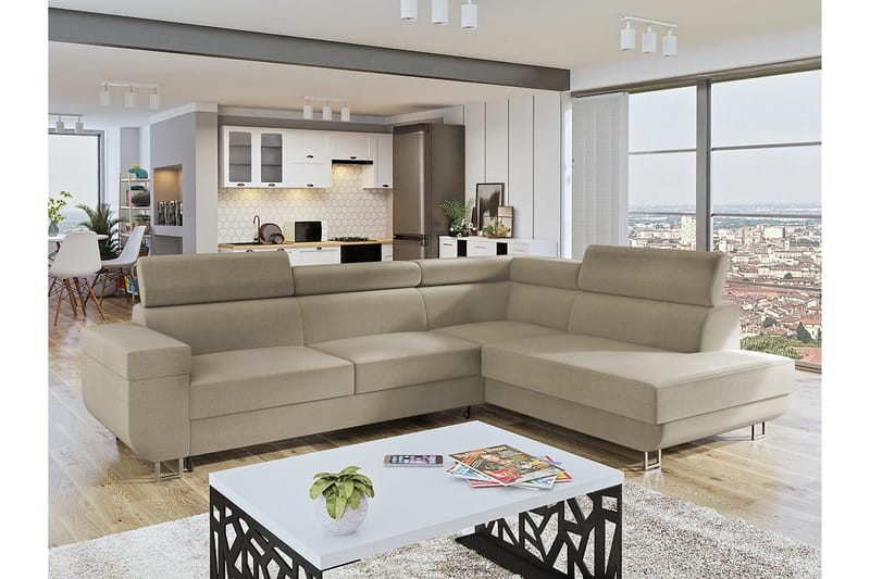 3:n ist Kulmavuodesohva - Beige - Huonekalut - Sohva - Vuodesohva