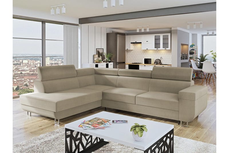 3:n ist Kulmavuodesohva - Beige - Huonekalut - Sohva - Vuodesohva