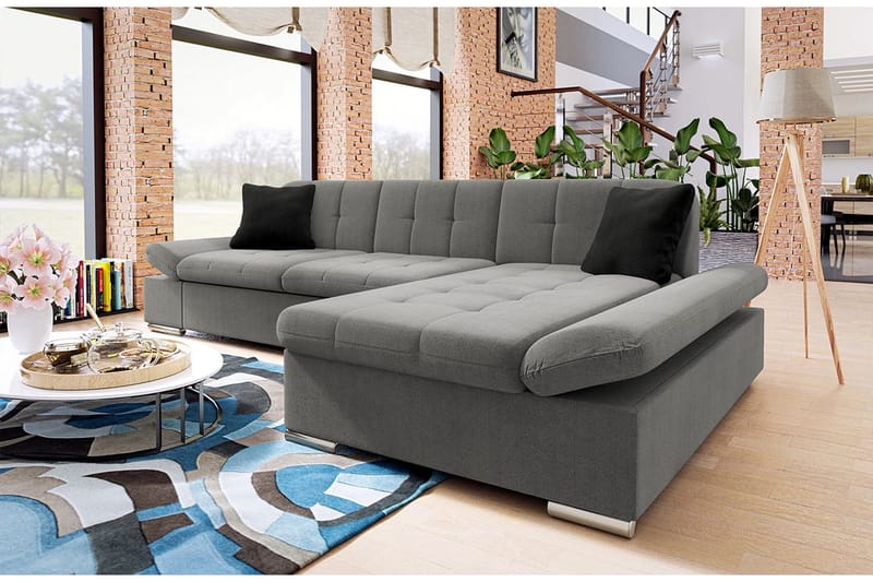 3:n ist Kulmavuodesohva Beraka - Harmaa - Huonekalut - Sohva - Vuodesohva