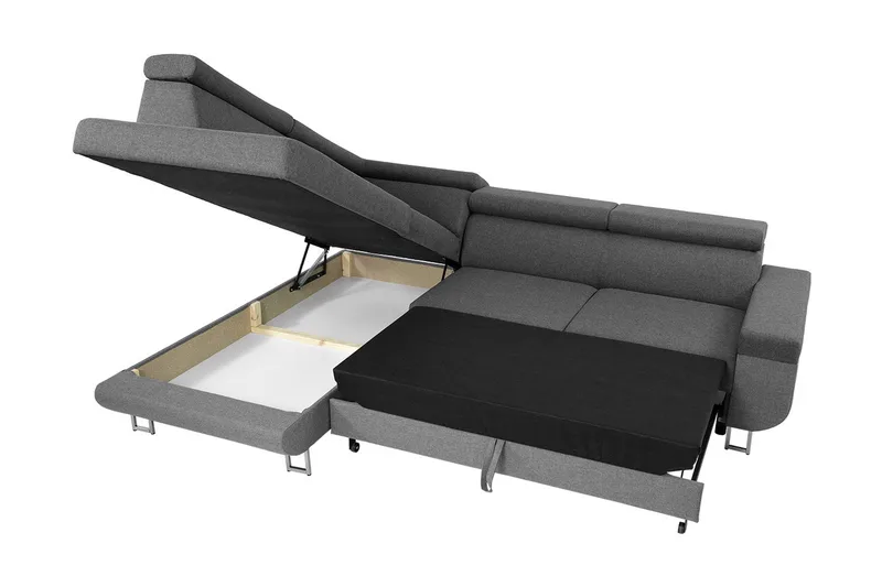 3:n ist Kulmavuodesohva - Harmaa - Huonekalut - Sohva - Vuodesohva