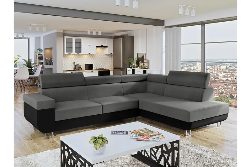 3:n ist Kulmavuodesohva - Harmaa - Huonekalut - Sohva - Vuodesohva