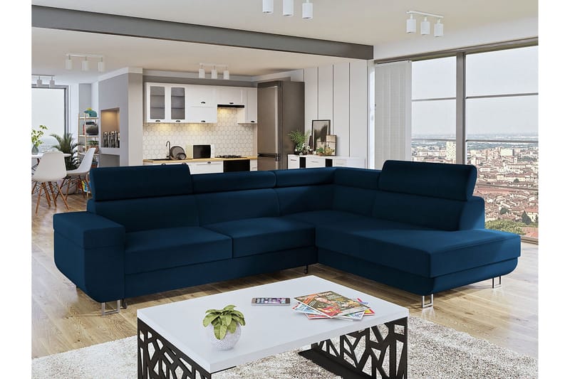 3:n ist Kulmavuodesohva - Sininen - Huonekalut - Sohva - Vuodesohva
