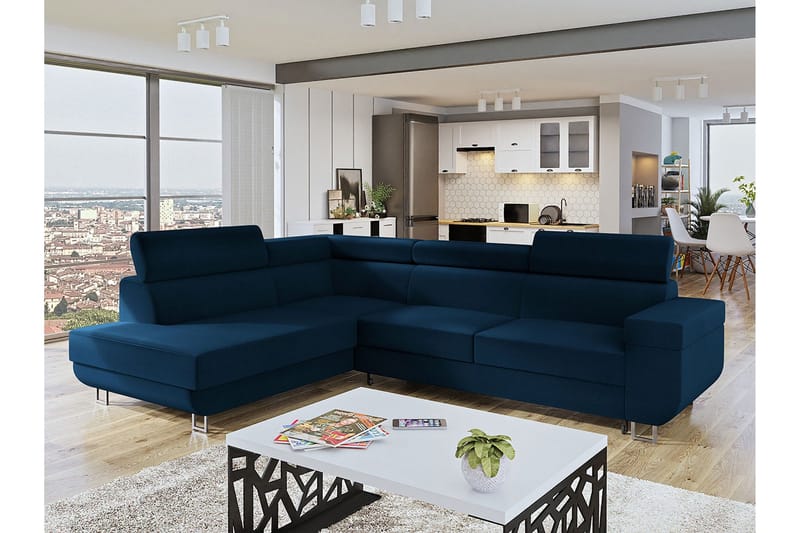 3:n ist Kulmavuodesohva - Sininen - Huonekalut - Sohva - Vuodesohva
