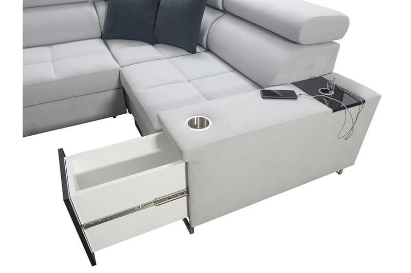 3:n ist Kulmavuodesohva Torretta Oikea - Vaaleanharmaa - Huonekalut - Sohva - Vuodesohva