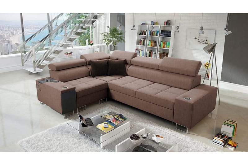 3:n ist Kulmavuodesohva Torretta Vasen - Ruskea - Huonekalut - Sohva - Vuodesohva