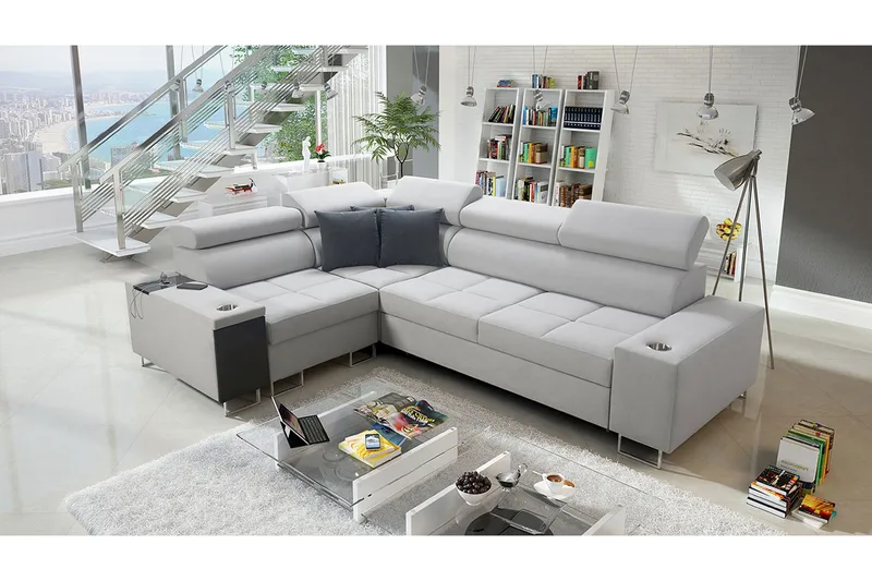 3:n ist Kulmavuodesohva Torretta Vasen - Valkoinen - Huonekalut - Sohva - Vuodesohva