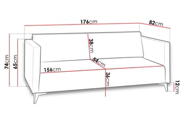3:n ist Sohva Szafir 82x176 cm - Huonekalut - Sohva - Vuodesohva - 3 istuttava vuodesohva