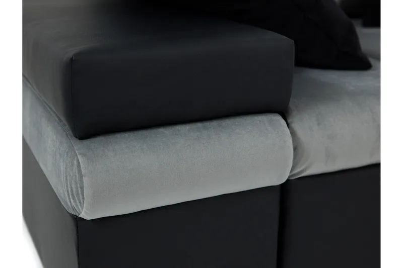 3:n ist Vuodesohva Divaanilla Consuelo L-muoto Oikea ja Säil - Sametti/Harmaa - Huonekalut - Sohva - Vuodesohva