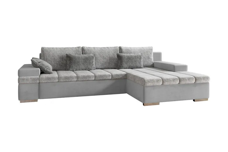 3:n ist Vuodesohva Divaanilla Consuelo L-muoto Oikea ja Säil, Sametti/Harmaa