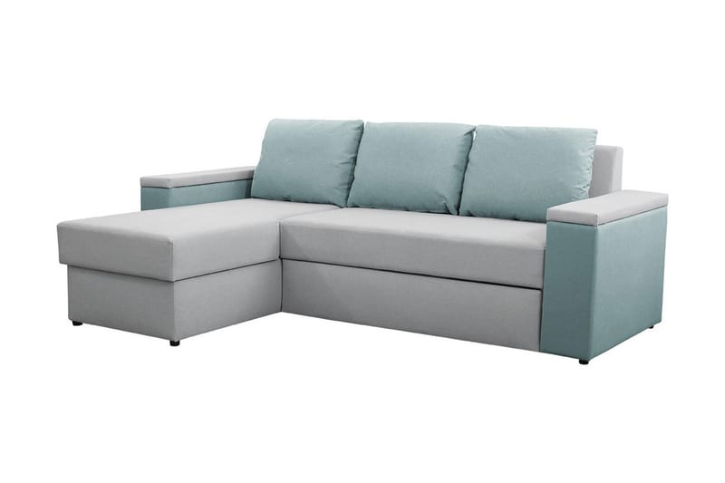 3:n ist Vuodesohva Divaanilla Herisa ja Säilytyksellä, Sininen/Harmaa