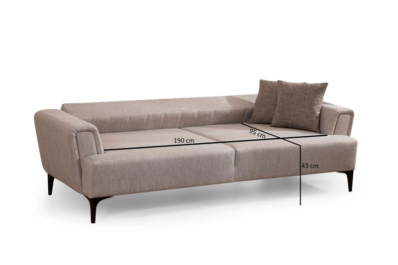 3:n ist Vuodesohva Hamlets - Beige - Huonekalut - Sohva - Vuodesohva - 3 istuttava vuodesohva