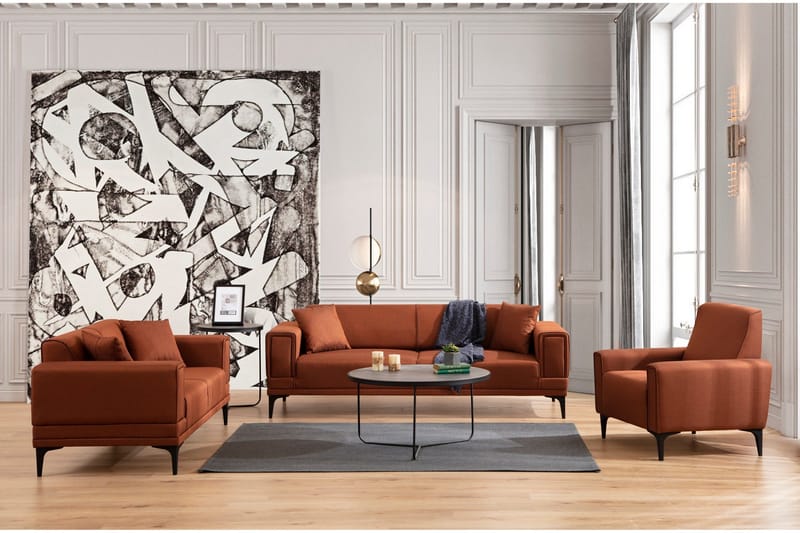 3:n ist Vuodesohva Naoko - Punainen - Huonekalut - Sohva - Vuodesohva - 3 istuttava vuodesohva