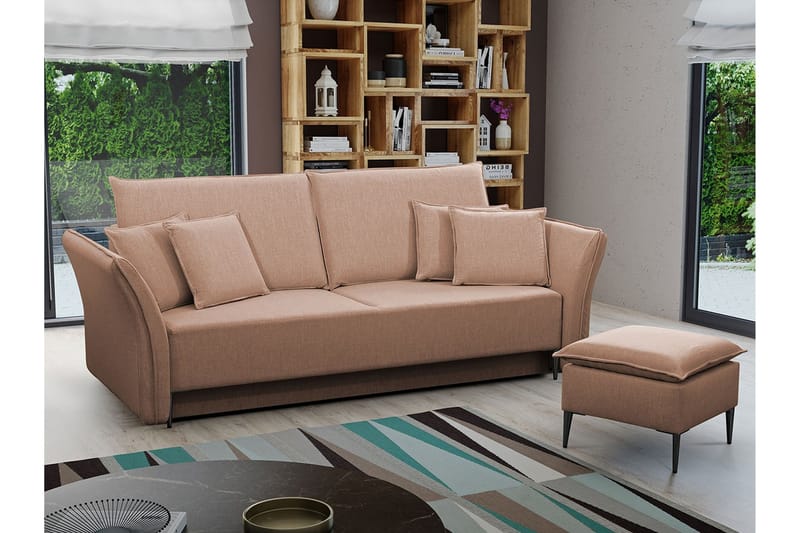 3:n ist Vuodesohva Staffin - Rosa/Beige - Huonekalut - Sohva - Vuodesohva - 3 istuttava vuodesohva