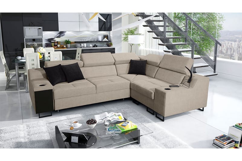 4 ist. Vuodesohva Oikea - Beige - Huonekalut - Sohva - Vuodesohva