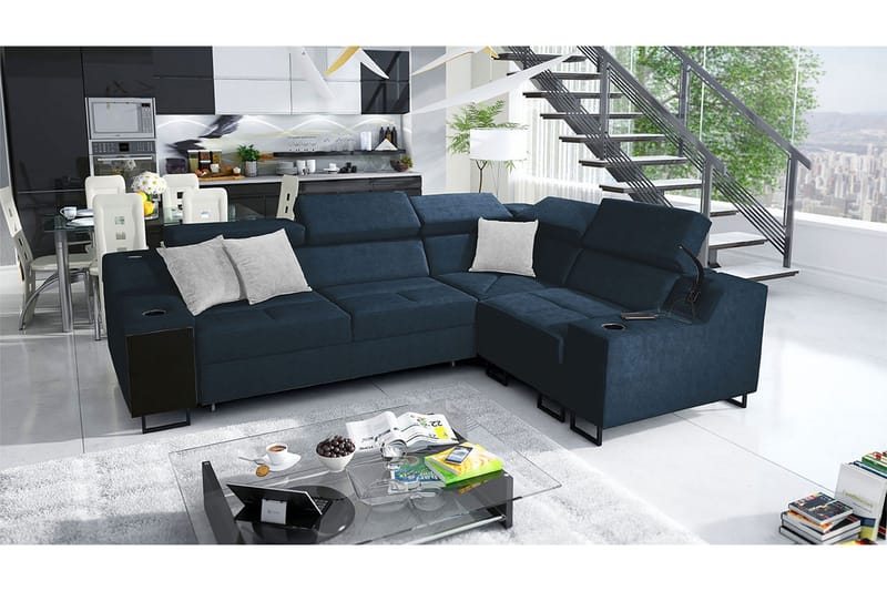 4 ist. Vuodesohva Oikea - Sininen - Huonekalut - Sohva - Vuodesohva