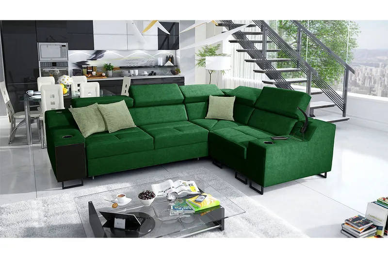 4 ist. Vuodesohva Oikea - Vihreä - Huonekalut - Sohva - Vuodesohva