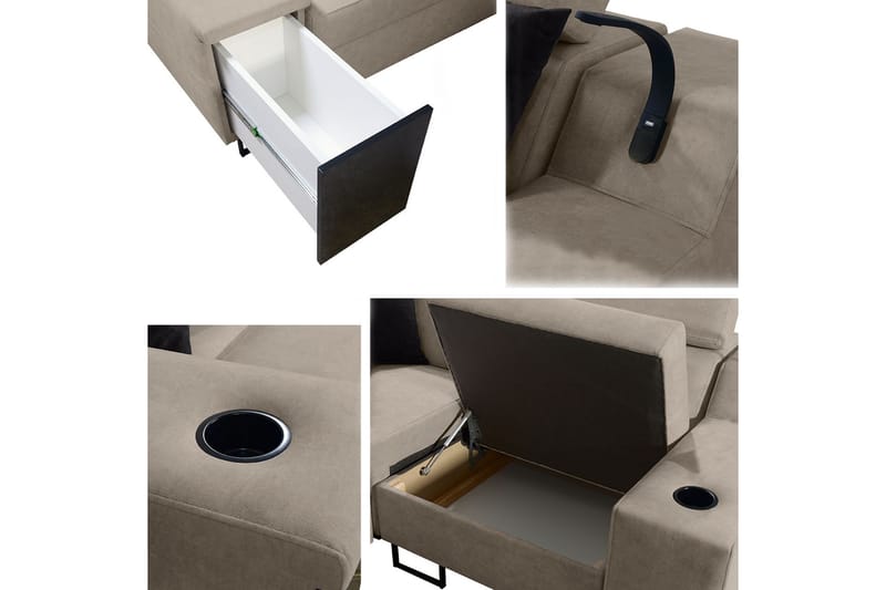 4 ist. Vuodesohva Vasen - Beige - Huonekalut - Sohva - Vuodesohva