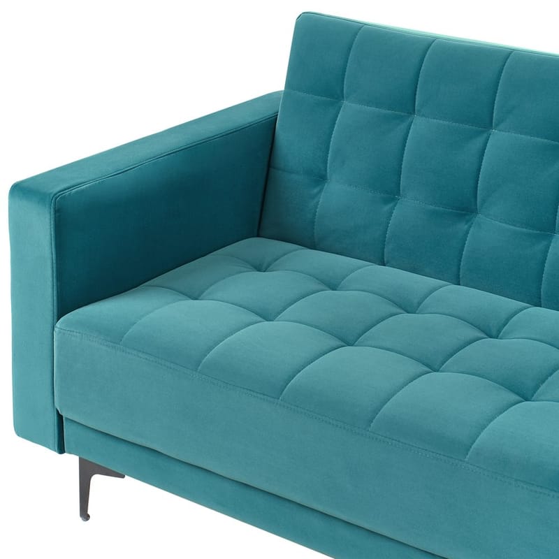 4-istuttava Kulmasohva Aberdeen - Merensininen, Musta/Vasenkätinen/Sametti - Huonekalut - Sohva - Vuodesohva