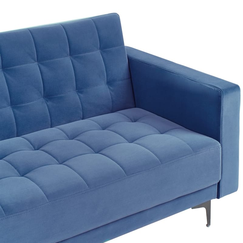 4-istuttava Kulmasohva Aberdeen - Sininen, Musta/Oikeankätinen/Sametti - Huonekalut - Sohva - Vuodesohva