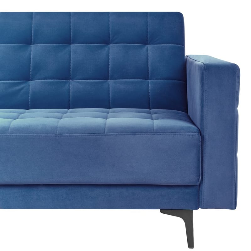 4-istuttava Kulmasohva Aberdeen - Sininen, Musta/Oikeankätinen/Sametti - Huonekalut - Sohva - Vuodesohva