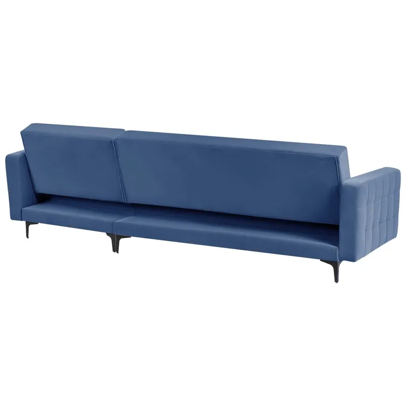 4-istuttava Kulmasohva Aberdeen - Sininen, Musta/Vasenpuoleinen/Sametti - Huonekalut - Sohva - Vuodesohva