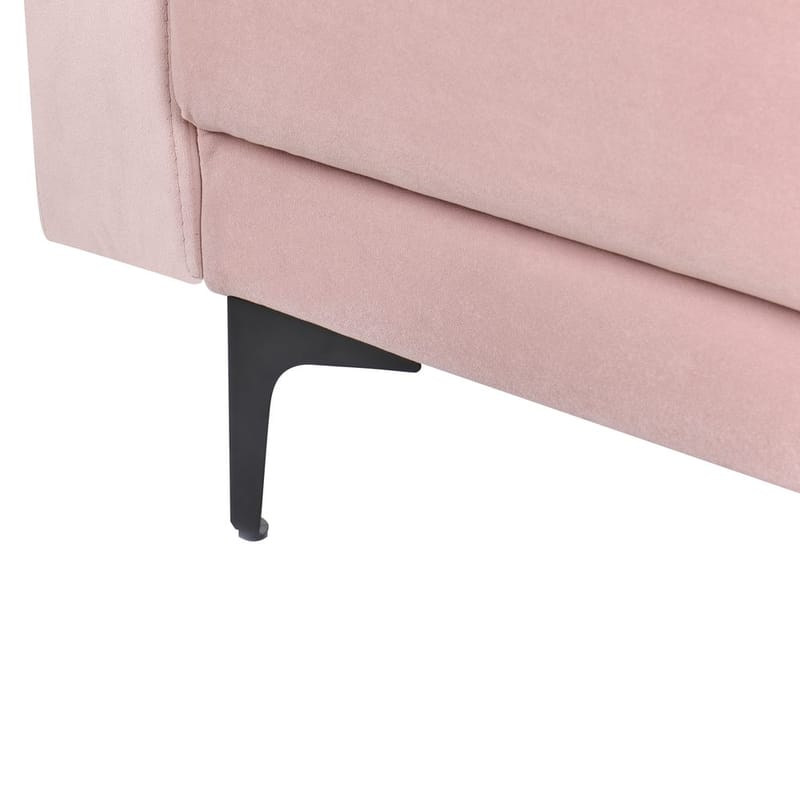 4-istuttava Kulmasohva Aberdeen - Pastellinroosa, Musta/Oikeakätinen/Sametti - Huonekalut - Sohva - Vuodesohva