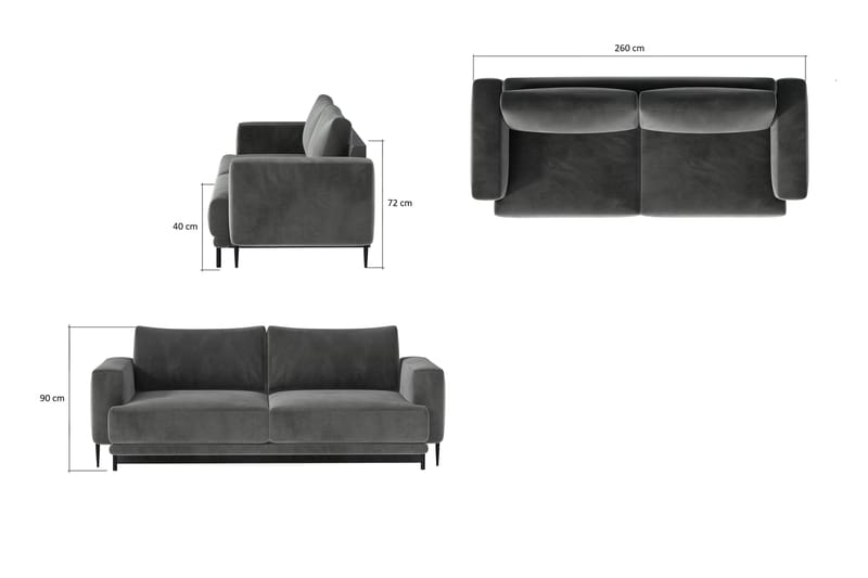 4:n ist Vuodesohva Smithville - Beige - Huonekalut - Sohva - Vuodesohva - 4 istuttava vuodesohva