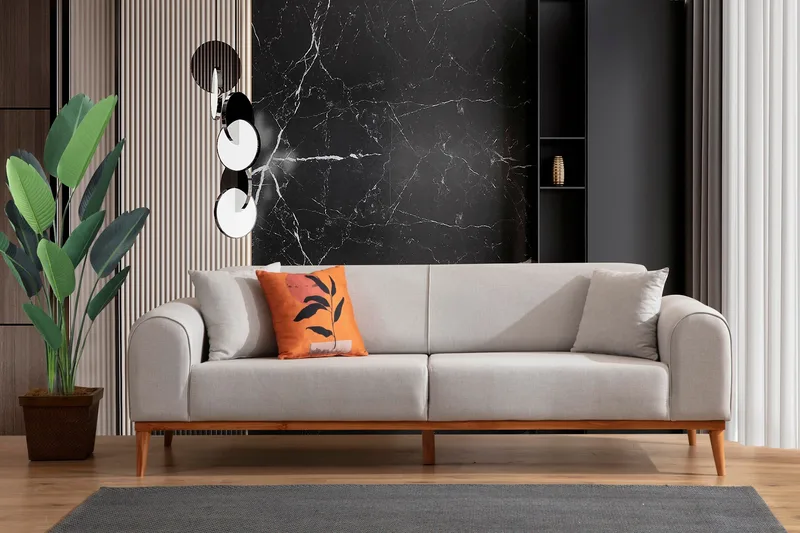 4-istuttava Vuodesohva Kapri 4-istuttava - Kermanvärinen - Huonekalut - Sohva - Vuodesohva