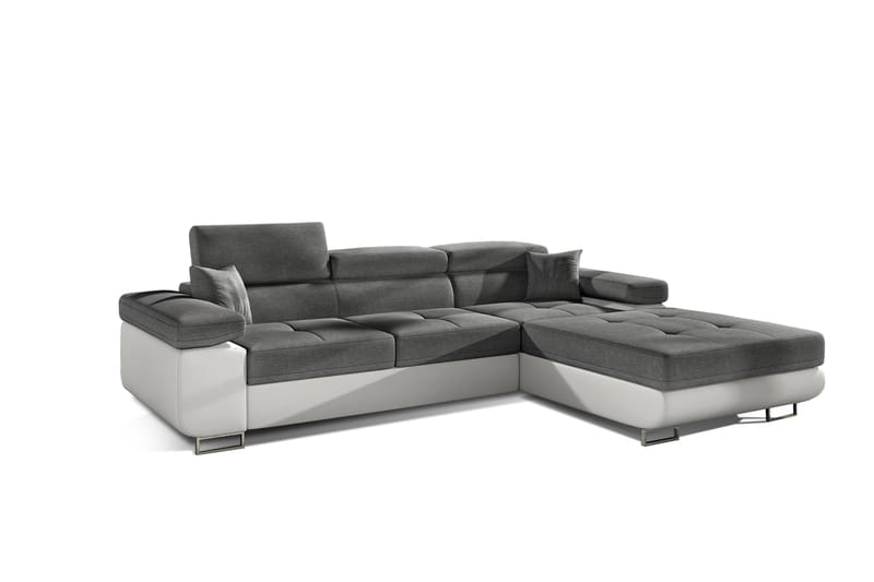 Vuodesohva Kelestin Divaanilla Oikea - Harmaa/Valkoinen - Huonekalut - Sohva - Vuodesohva - 4 istuttava vuodesohva