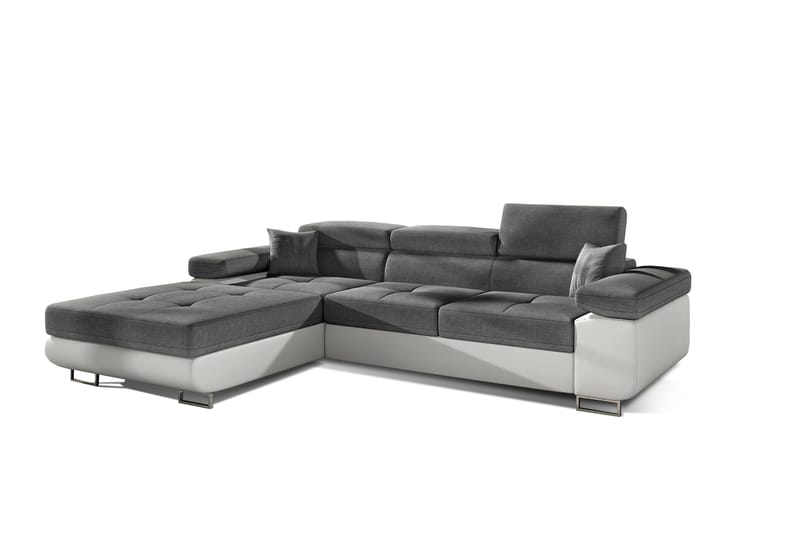 Vuodesohva Kelestin Divaanilla Vasen - Harmaa/Valkoinen - Huonekalut - Sohva - Vuodesohva - 4 istuttava vuodesohva