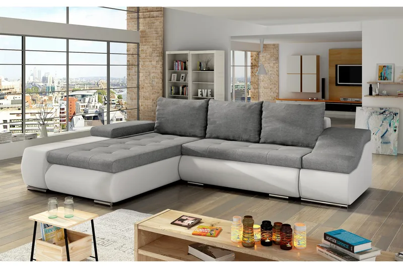 Vuodesohva Pacios divaanilla, Harmaa/Valkoinen