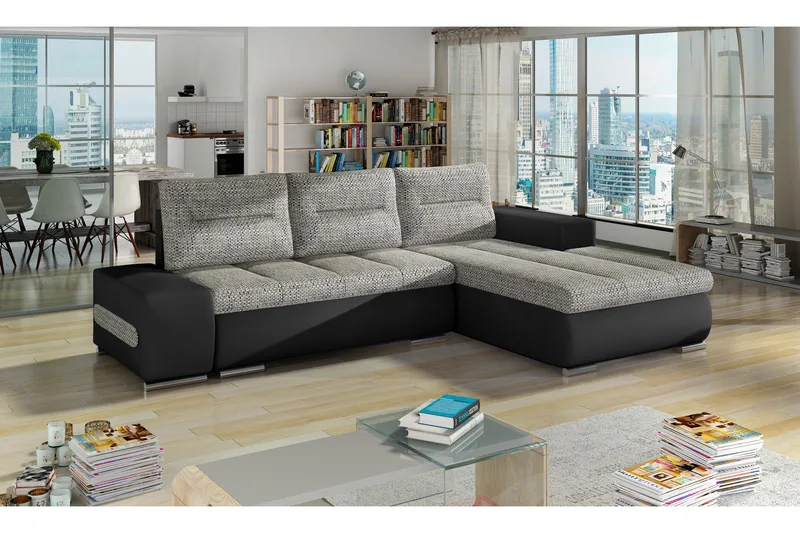 Vuodesohva Probaos divaanilla - Harmaa/Musta - Huonekalut - Sohva - Vuodesohva - Divaanivuodesohva