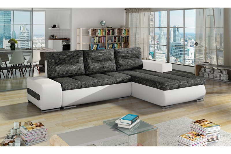 Vuodesohva Probaos divaanilla - Harmaa/Valkoinen - Huonekalut - Sohva - Vuodesohva - Divaanivuodesohva