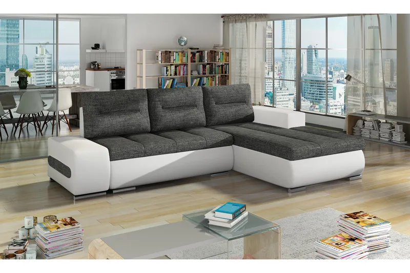 Vuodesohva Probaos divaanilla - Harmaa/Valkoinen - Huonekalut - Sohva - Vuodesohva - Divaanivuodesohva