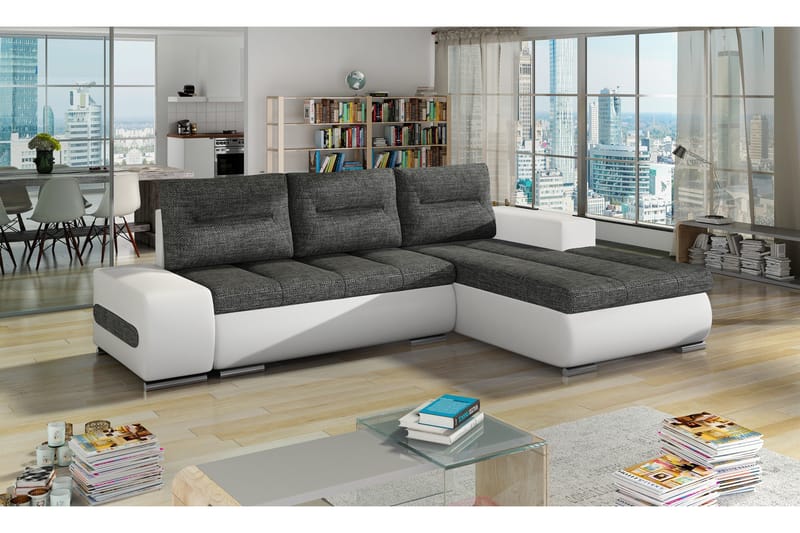 Vuodesohva Probaos divaanilla - Harmaa/Valkoinen - Huonekalut - Sohva - Vuodesohva - Divaanivuodesohva