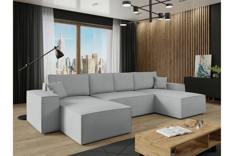 4:n ist Kulmasohva Knocklong - Harmaa - Huonekalut - Sohva - Vuodesohva